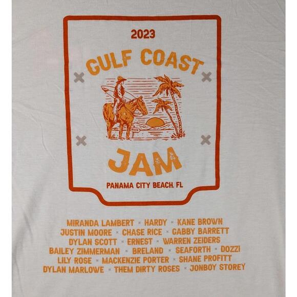 District Threads Other - Gulf Coast Jam Mens 2XL Cream 2023 Concert Tour Country Music T Shirt Hardy New